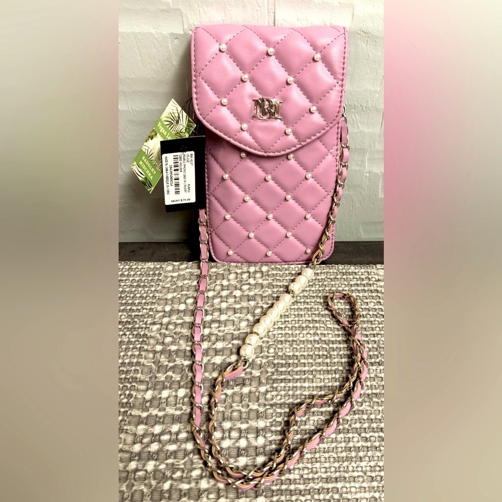 Badgley Mischka Pearls Phone Case with insert card holder Purple